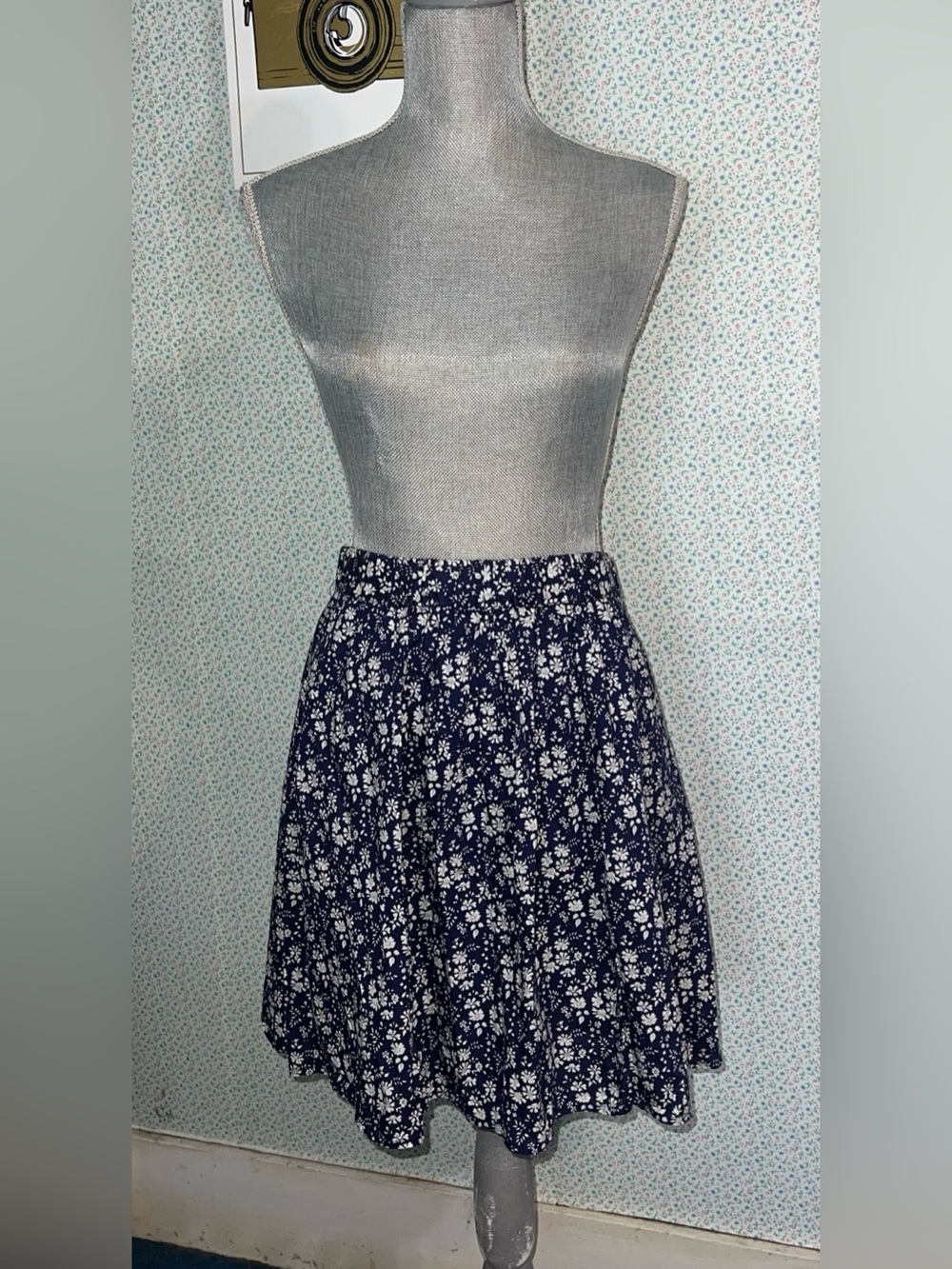 J. Crew Women's Blue Swing Mini Dainty Floral Pattern Summer Stretchy Skirt XS